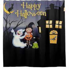Happy Halloween Fun Spooky Friends Shower Curtain Fun Gifts Funny Diy Customize Personal Halloween Bathroom Halloween Decorations Halloween Fun