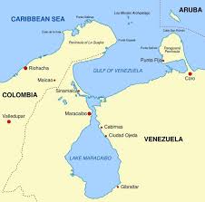 Zaliv Venezuela Map Zemljevid Zalivu Venezuela Juzna Amerika Americas