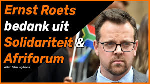 Ernst Roets het sopas uit die Solidariteit beweging as 'n geheel bedank.  Hierdie is 'n saak wat al baie lank broei waarvan ek bewus was wat, blyk  dit my nou tot 'n slotsom gekom het. Ek glo dit is in ...