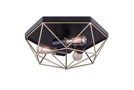 Black And Gold Flush Mount Ceiling Light Greer 3 Light Matte Black And Gold Flush Mount Ceiling Lights Flush Mount Ceiling Lights Ceiling Light Design
