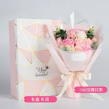 Valentine's day flowers for mom. Soap Flower Bouquet Gift Box Simulation Rose Flower Carnation Sunflower Soap Flower Graduation Valentine S Day Bouquet Mom