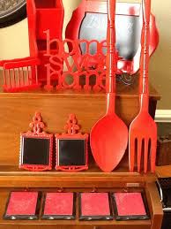 Red And Black Kitchen Decor Set By Sherichic On Etsy 109 00 Kitchen Decor Sets Black Kitchen Decor Black Kitchens