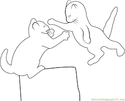 Ever thought of putting your favorite pet on paper to color? Fighting Kitten Coloring Page For Kids Free Cat Printable Coloring Pages Online For Kids Coloringpages101 Com Coloring Pages For Kids