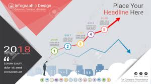 Financial Chart Infographics Template Growing And Falling Market