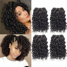 curly hair 8 inches 4 bundles short human hair kinky curly wave brazilian virgin huamn hair 50