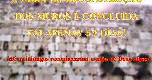 Quando sambalate, tobias, gesém, o árabe, e o restante de nossos inimigos sou­beram que eu havia reconstruído o muro e que não havia ficado nenhuma brecha, embora até então eu ainda não tivesse colocado as portas nos seus lugares,. Neemias 6 1 19 Neemias Conclui A Obra De Reconstrucao Dos Muros Em Apenas 52 Dias Jamais Desista