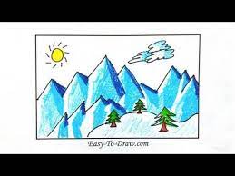 How To Draw Snowy Mountains (Icebergs) Step By Step - Free & Easy Tutorial  - Youtube