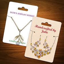 I use a card stock (available at any office supply) to make them. Cardstock Jewelry Display