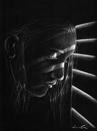 Art Woman Art Pencil Drawing Black And White Pictures Woman Sketch Behind A Window Black Paper Drawing Black And White Art Drawing Black Paper