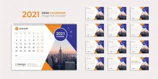 Desk Calendar 2021 Template In 2020 Calendar Design Template Calendar Design Desk Calendars