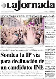 The current editor (directora general) is carmen lira saade. Periodico La Jornada Mexico Periodicos De Mexico Edicion De Viernes 27 De Abril De 2018 Kiosko Net