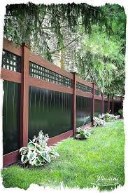 Rosewood And Black Pvc Vinyl Privacy Fence Illusions Fence Backyard Fences Fence Design Privacy Fence Designs
