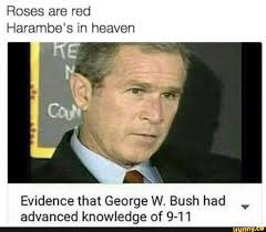 Roses Are Red Harambe S In Heaven Evidence That George W Bush Had Advanced Knowledge Of 9 11 V Ifunny Roses Are Red Memes Red Roses Roses Are Red Funny