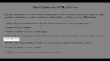 Formatting Quotations in MLA - YouTube