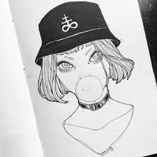 Girl In Bucket Hat Hat Drawing Girl With Hat Drawing Hat Drawing Reference