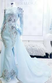 Baju Kahwin Baby Blue Pakaian Pernikahan Pengantin Gaun Perkawinan