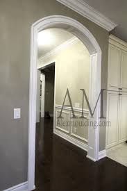 Classic Pattern Wainscot Arch Doorway Doorway Trim Ideas Wooden Front Door Design
