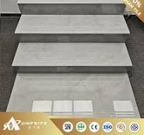 Connected Marble Design Glossy Staircase Tile with 3 Sliding Groove with  Landing Cheap Price