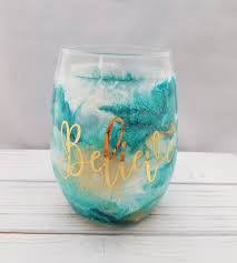 Excited To Share The Latest Addition To My Etsy Shop Stemless Wine Glasses Resin Art Wine Glass Ready To S Gifts For Wine Lovers Wine Glass Diy Wine Glasses