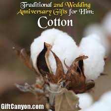 It can really be mind boggling! Traditional 2nd Wedding Anniversary Gifts For Him Cotton Gift Canyon
