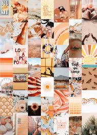 Dreamy Wall Collage Kit Orange Aesthetic Collage Kit Boho Etsy Wall Collage Decor Wall Collage Photo Collage 100 8.5x11 prints are on sale! dreamy wall collage kit orange