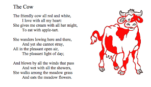The Friendly Cow Poems About Life Rhymes For Kids Writing Classes