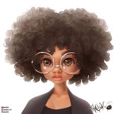 Anime Black Curly Hair Boy Black Beauty Curly Hair Styles Black Girl Cartoon Natural Hair Art