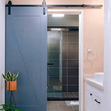 Sliding barn doors add texture to the cool bedroom [photography conceal those closets. Ainfox 6 6 Ft Black Hardware Kit For Sliding Barn Door Not Included Overstock 30317601