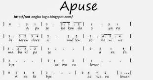 Dapatkah kamu rasakan naik turunnya nada pada lagu apuse. Lirik Lagu Apuse