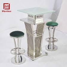 A pub table, with two drop leaves, and two stools. China Stainless Steel Bar Stool Set Furniture Outdoor Cocktail Bar Table Chairs Set China Bar Table Cocktail Table