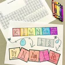 We Are Creating Element Art As An Introduction To The Periodic Table Of Elements Periodic Table Words Periodic Table Art Science Experiments Kids