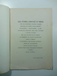 Consulado austriaco en nápoles, italia es una. Alla Guardia Nazionale Di Verona Che Per Subitaneo Unanime Palpito E L Austriaca Tracotanza Contenne Von Giulio Faccioli 1866 Coenobium Libreria Antiquaria