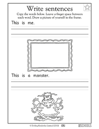 Beginning and ending sounds, capital letters, onsets & rimes, rebus, the alphabet, write the word, trace, same & different sounds, retelling stories, nursery rhymes, counting syllables. Kindergarten Writing Worksheets Word Lists And Activities Page 5 Of 10 Greatschools