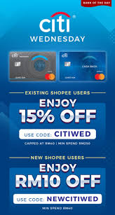 For shopee 12.12 bank promo codes, they can only be used on shopee mall and preferred sellers only. Shopee X Citibank Card Voucher 15 Off On Every Wednesday Mypromo My