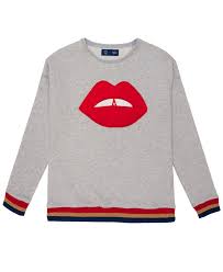 Colección de roberto vilchis • última actualización: Sweater With Yoke Embroidery French Kiss Heather Grey Commune De Paris 1871