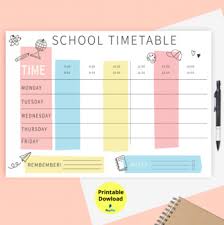 weekly schedule printable hourly planner weekly organiser by mokileart