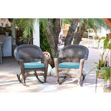 Burtch Wicker Rocking Chairs With Cushions Finish Espresso Fabric Red In 2020 Wicker Rocking Chair Rocking Chair Patio Decor