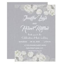 Elegant White And Silver Floral Wedding Invitation Zazzle Com Floral Wedding Invitations Elegant Wedding Invitation Design Elegant Wedding Invitations