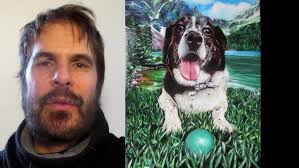 Beau, Surprise! A painting of your Lulu by Thom Bierdz