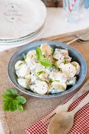 While potatoes are cooking, thinly slice the onion and finely chop the herbs and garlic. Healthy No Mayo Potato Cucumber Salad Fuss Free Flavours