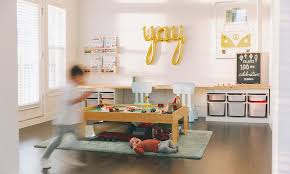 Before jumping into your playroom design, if you have a totally unfinished basement, check out how to finish your basement to make the conversion into a playroom easier. Toddler Playroom Ideas Happiest Baby