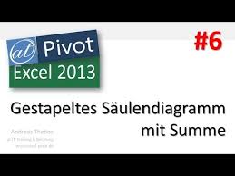 Excel Pivot Lernen Gestapeltes Saulendiagramm Mit Summe Teil 6 Youtube