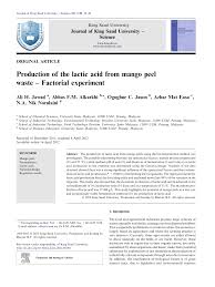 Acid reflux occurs when the contents of the stomach come back up the esophagus. Pdf Production Of The Lactic Acid From Mango Peel Waste Factorial Experiment
