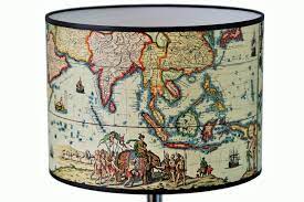 Variante ronde de ø 38.5 cm. Abat Jour Carte Asie O 30 Cm Abat Jour Gravure Carte Chine