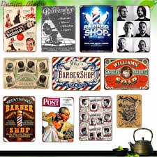 us 3 75 50 off hair cutting retro plaque metal signs barber shop vintage painting wall art posters cafe bar pub shave haircut home decor wy28 in