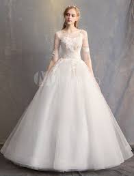 Bei uns findest du zahlreiche liebevoll gebrauchte brautkleider, die auf eine weitere zukünftige braut warten, die sie beglücken dürfen. Ballkleid Prinzessin Brautkleider Elfenbein Halbe Hulse Ruckenfreie Applique Brautkleid Milanoo Com