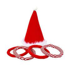 Dei Santa Hat Game 13 H Multicolored Dei Christmas Lettering Ring Toss Game Santa Hat