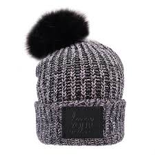 Love Your Melon Moon Pom Beanie Black Leather Patch Leather Patches Beanie Love Your Melon
