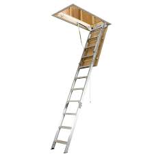 Maybe you would like to learn more about one of these? Werner Ah 10 41 Ft To 12 Ft Rough Opening 25 In X 66 In Folding Aluminum Attic Ladder With 375 Lbs Capacity In The Attic Ladders Department At Lowes Com
