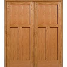 Mmi Door 60 In X 80 In 3 Panel Flat Square Sticking Unfinished Red Oak Wood Both Active Solid Core Double Prehung Interior Door Z022665ba The Home Depot Prehung Interior Doors Doors